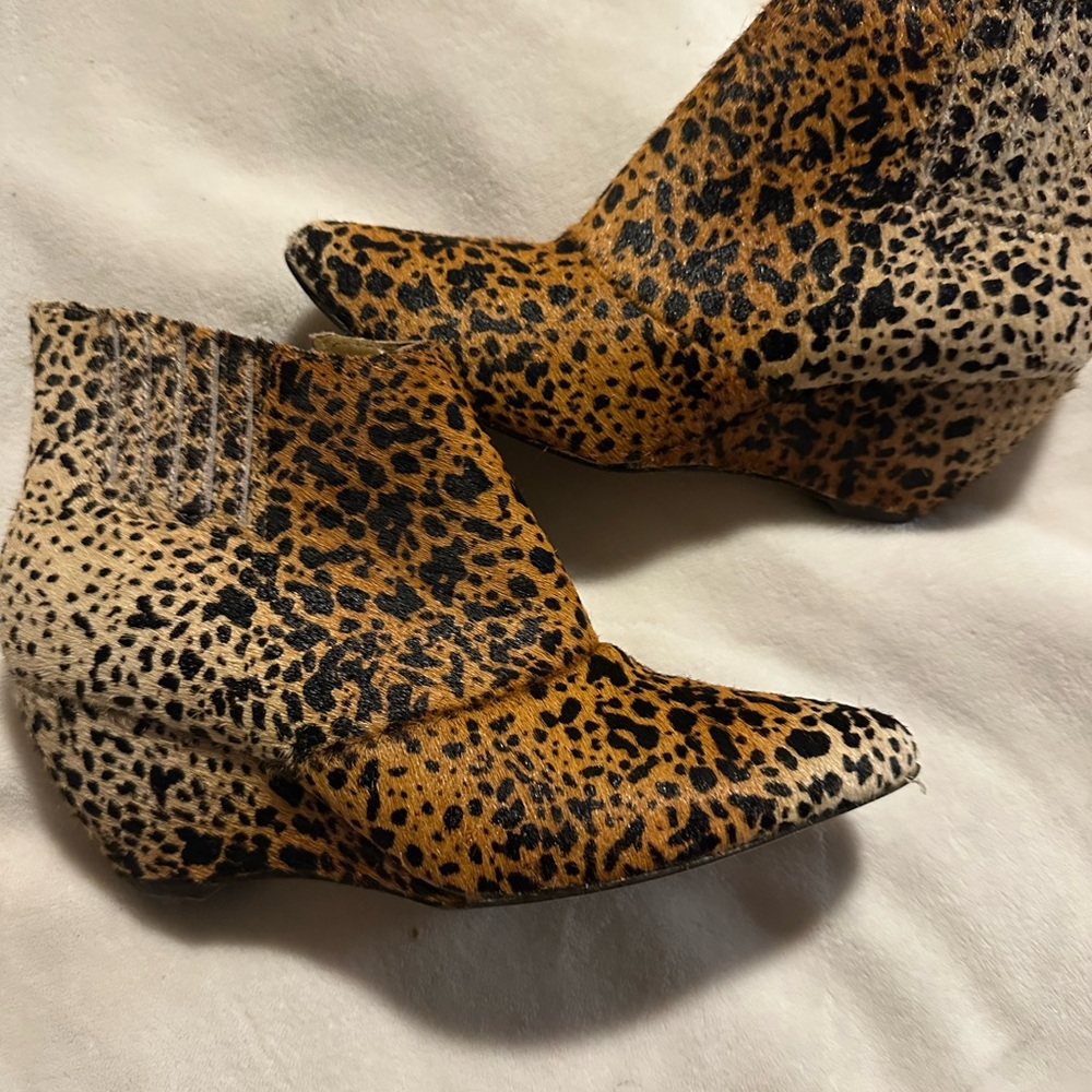 Matisse Leopard-Print Pointed Ankle Booties in Brown & Black